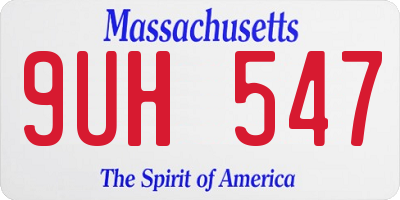 MA license plate 9UH547