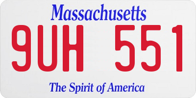 MA license plate 9UH551
