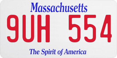 MA license plate 9UH554