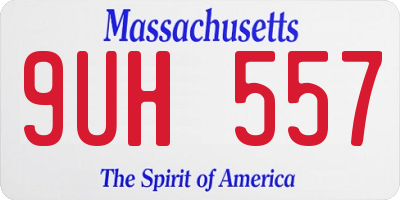 MA license plate 9UH557
