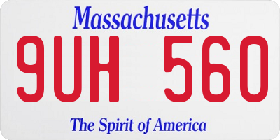 MA license plate 9UH560