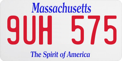 MA license plate 9UH575