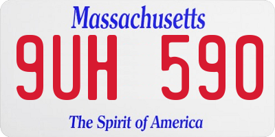 MA license plate 9UH590