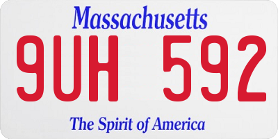 MA license plate 9UH592
