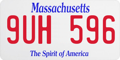 MA license plate 9UH596