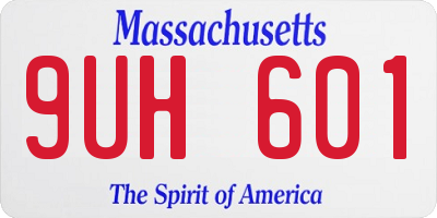 MA license plate 9UH601