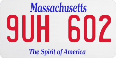 MA license plate 9UH602
