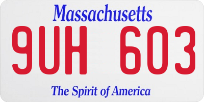MA license plate 9UH603