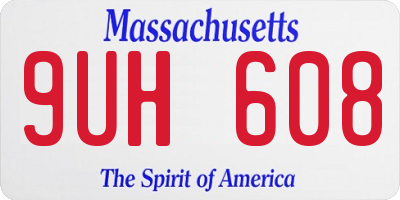 MA license plate 9UH608