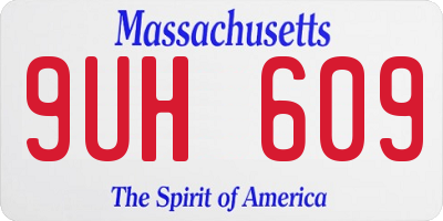 MA license plate 9UH609