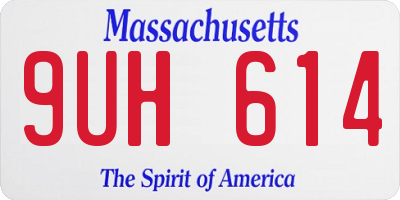 MA license plate 9UH614