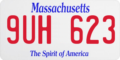 MA license plate 9UH623