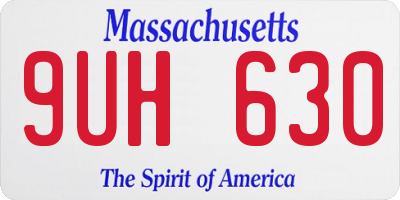 MA license plate 9UH630
