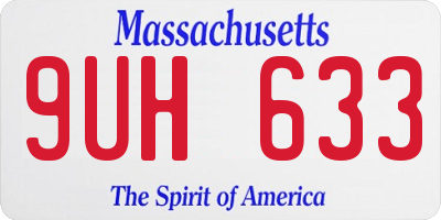 MA license plate 9UH633