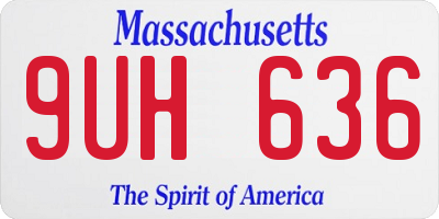 MA license plate 9UH636