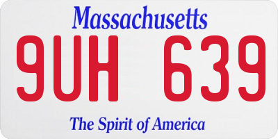 MA license plate 9UH639