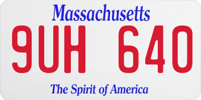 MA license plate 9UH640