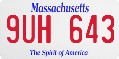 MA license plate 9UH643