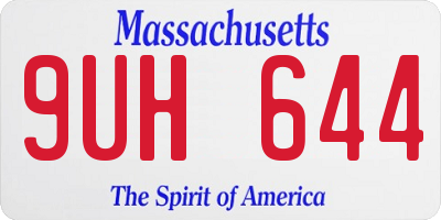 MA license plate 9UH644