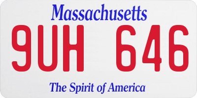MA license plate 9UH646