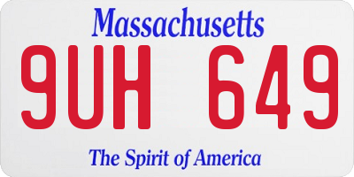 MA license plate 9UH649