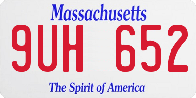 MA license plate 9UH652