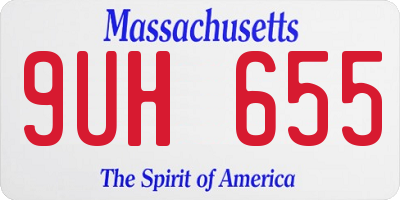 MA license plate 9UH655