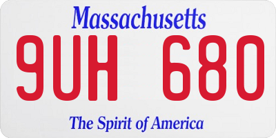 MA license plate 9UH680