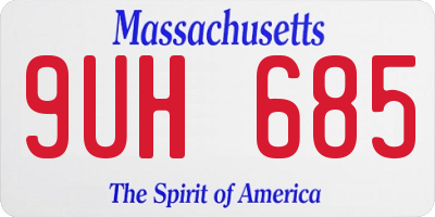MA license plate 9UH685