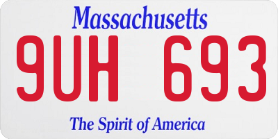 MA license plate 9UH693