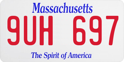 MA license plate 9UH697