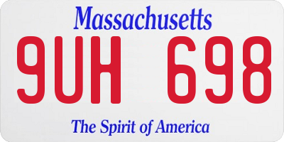 MA license plate 9UH698