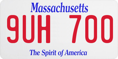 MA license plate 9UH700