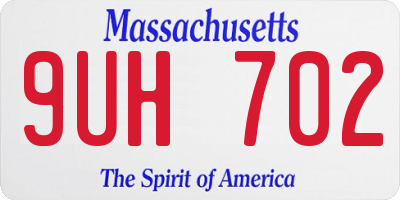 MA license plate 9UH702