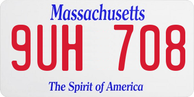 MA license plate 9UH708