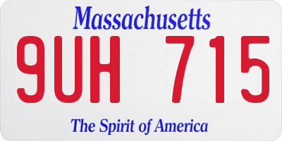 MA license plate 9UH715