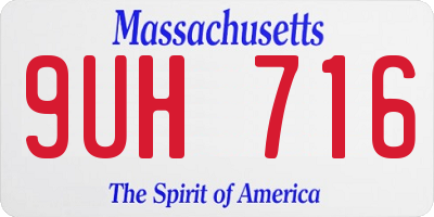 MA license plate 9UH716
