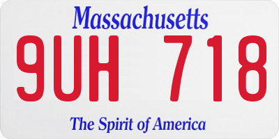 MA license plate 9UH718