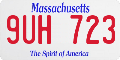 MA license plate 9UH723