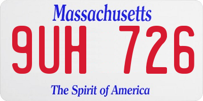 MA license plate 9UH726