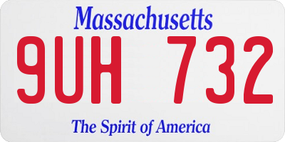 MA license plate 9UH732