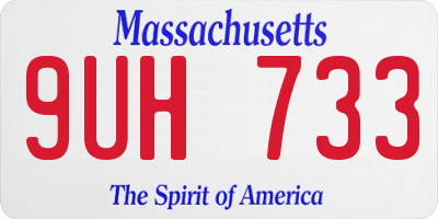 MA license plate 9UH733