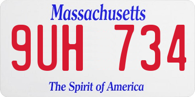 MA license plate 9UH734