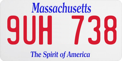 MA license plate 9UH738