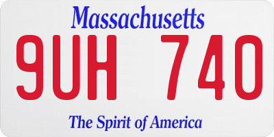 MA license plate 9UH740