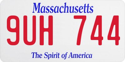 MA license plate 9UH744