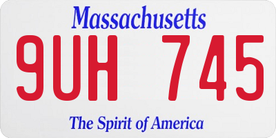 MA license plate 9UH745