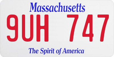 MA license plate 9UH747