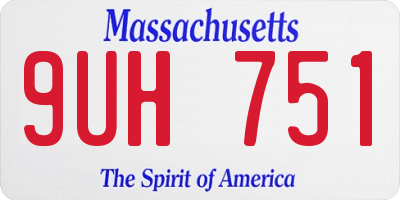 MA license plate 9UH751