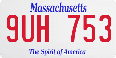 MA license plate 9UH753